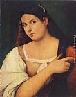 Sebastiano Del Piombo Canvas Paintings - Portrait of a Girl